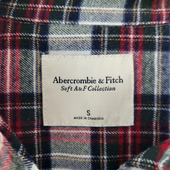 Abercrombie & Fitch Plaid Soft A&F Collection Plaid Flannel Button Down Size S - Picture 2 of 5